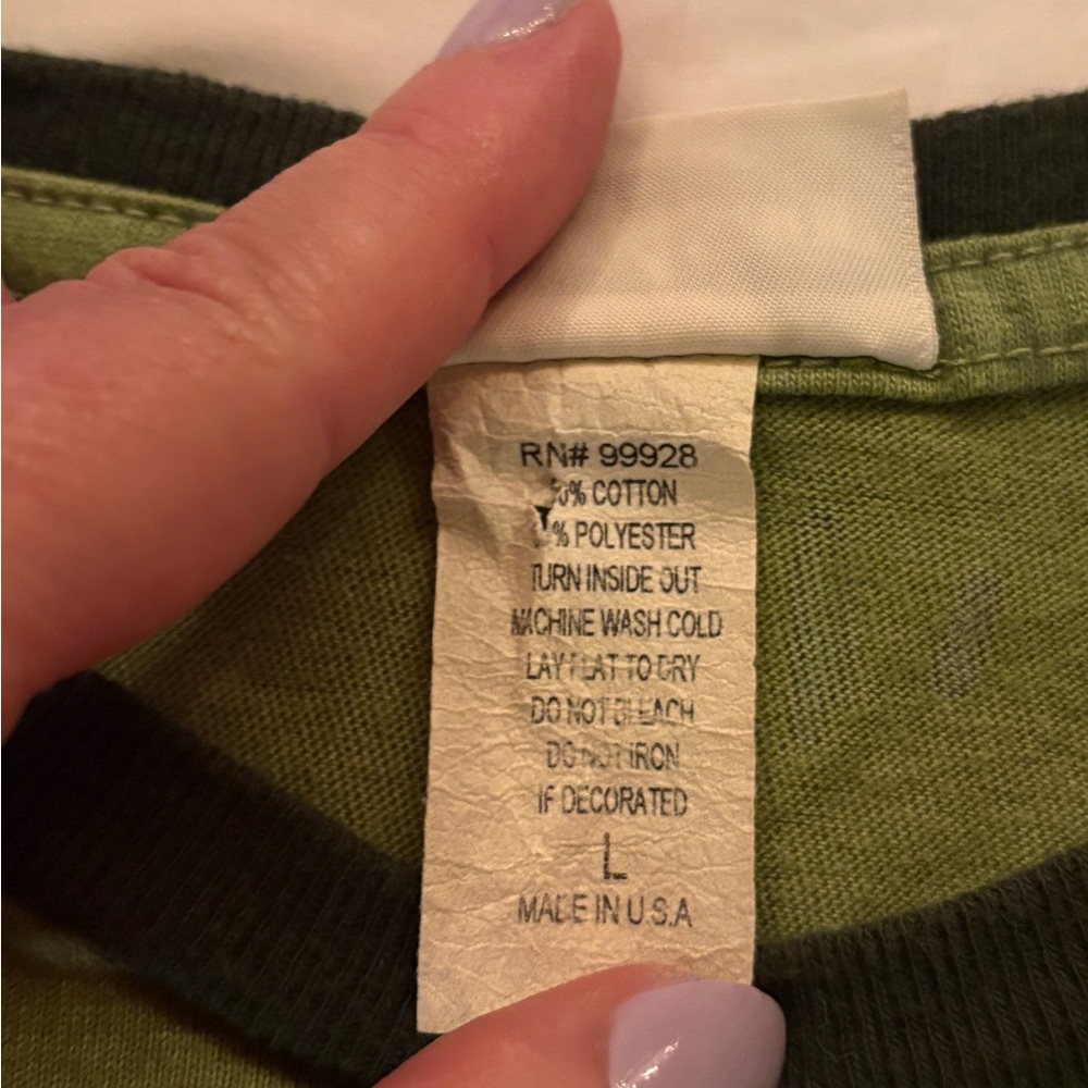 Vintage Cottontail Bunny Baby Tee Shirt Top Mossy Green Coquette Y2K Retro - Picture 6 of 7